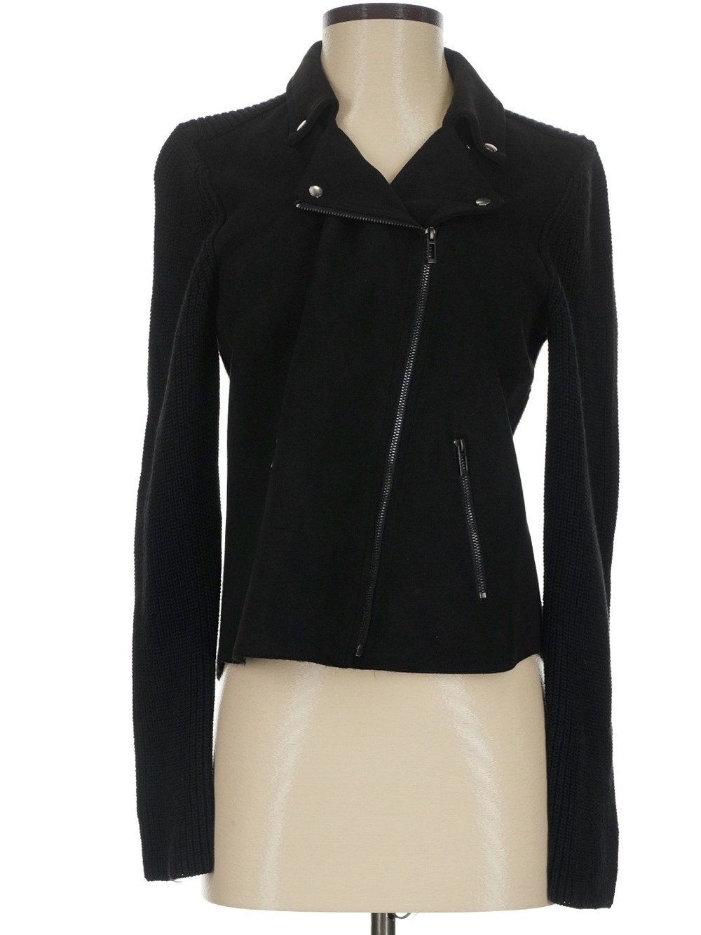 NIC+ZOE Black Asymmetrical Moto Jacket